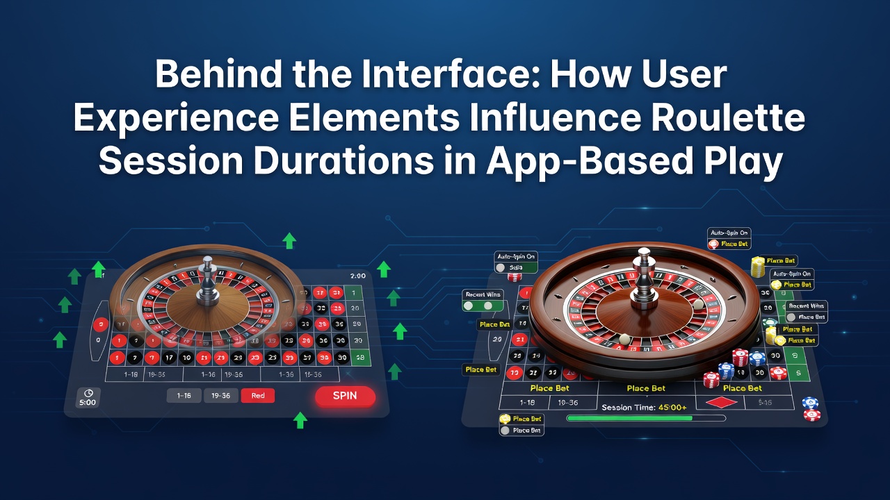 Mobile roulette app interface showing wheel spin controls and session timer elements
