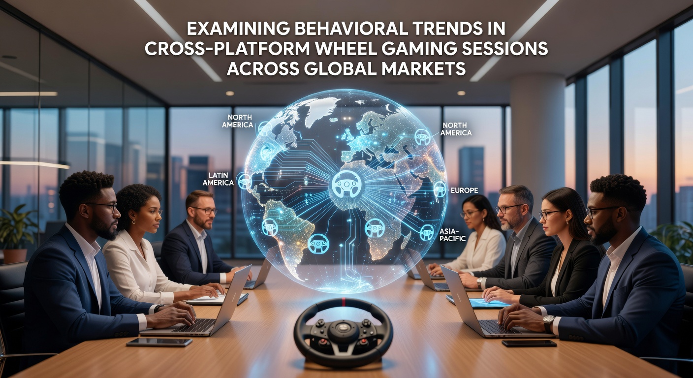 Global chart displaying cross-platform wheel gaming session durations and device usage patterns in multiple markets