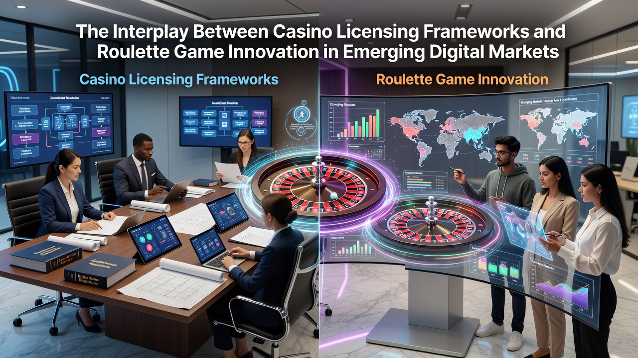 Roulette wheel and digital controls illustrating innovation driven by cross-border licensing standards